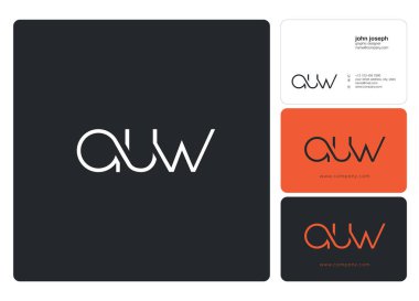 Harf logo Auw şablon iş afiş için