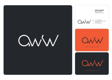 Harf logo aw iş afiş için şablon