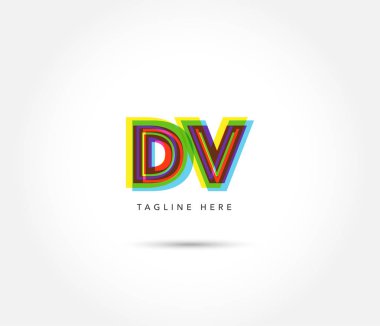 Harf logo Dv şablon iş afiş için