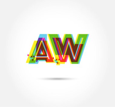 Harf logo Aw şablon iş afiş için