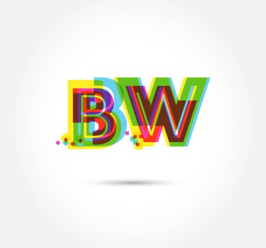 Harf logo Bw şablon iş afiş için