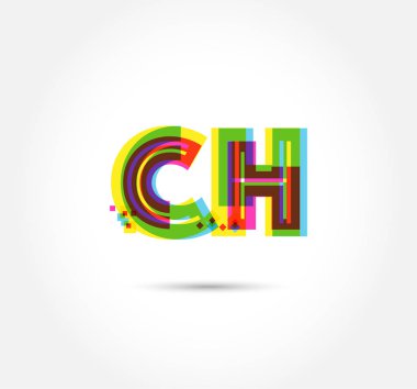 Harf logo Ch şablon iş afiş için
