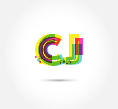 Harf logo Cj şablon iş afiş için