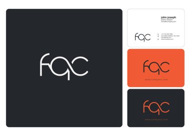 Harf logo Fqc şablon iş afiş için