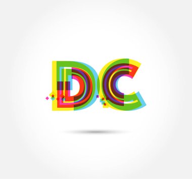 Harf logo Dc şablon iş afiş için