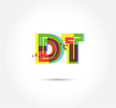 Harf logo Dt şablon iş afiş için