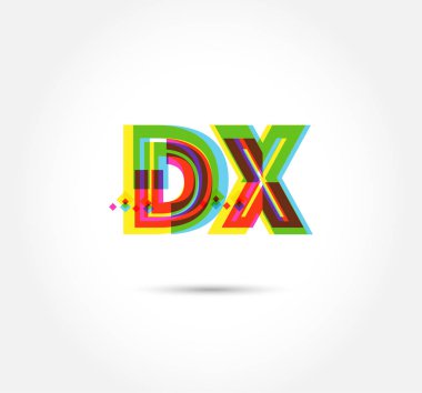Harf logo Dx şablon iş afiş için