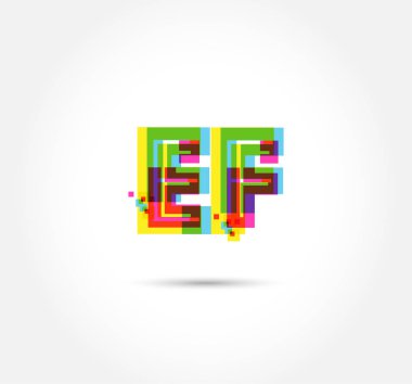 Harf logo Ef şablon iş afiş için