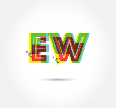 Harf logo Ew şablon iş afiş için