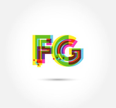 Harf logo Fg şablon iş afiş için