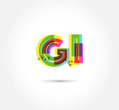 Harf logo Gi şablon iş afiş için