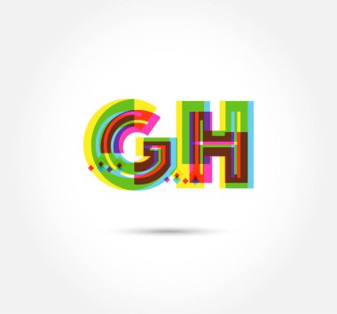 Harf logo Gh şablon iş afiş için