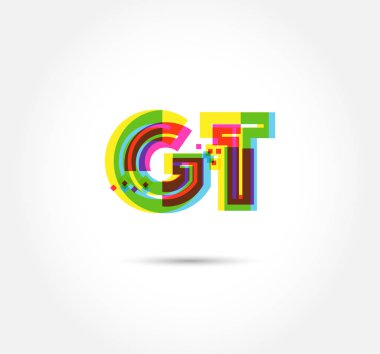 Harf logo Gt şablon iş afiş için