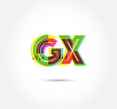 Harf logo Gx şablon iş afiş için