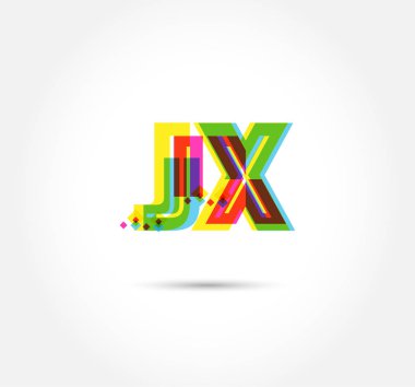 Harf logo Jx şablon iş afiş için