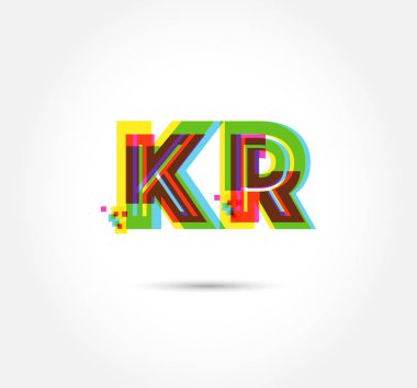 Harf logo Kr şablon iş afiş için