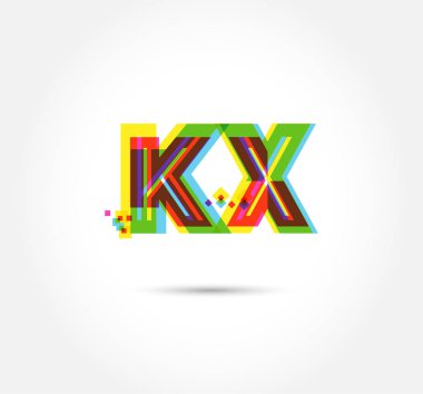 Harf logo Kx şablon iş afiş için
