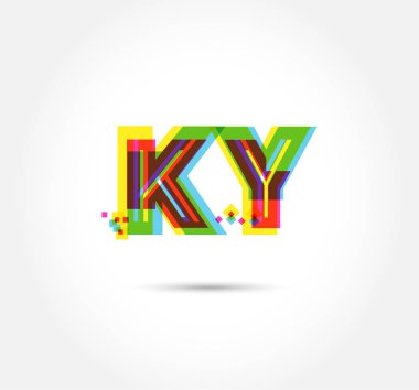 Harf logo Ky şablon iş afiş için