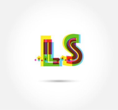 Harf logo Ls şablon iş afiş için
