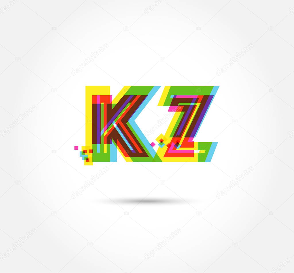 Letters logo Kz template for business banner