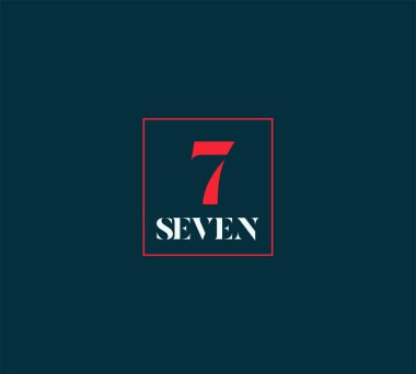 satır rakam 7 numara logo simge, geometrik kurumsal kimlik, vektör çizim
