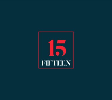 satır 15 haneli numara logo simge, geometrik kurumsal kimlik, vektör çizim