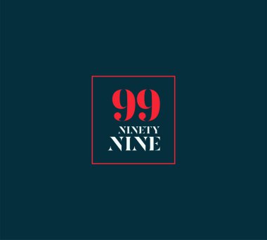 satır haneli 99 numara logo simge, geometrik kurumsal kimlik, vektör çizim