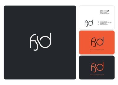 Harf logo Fjd şablon iş afiş için
