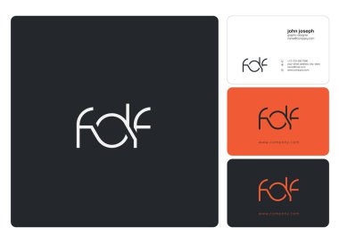 Harf logo Fdf şablon iş afiş için