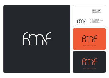 Harf logo Fmf şablon iş afiş için