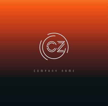 Harf logo Cz şablon iş afiş için
