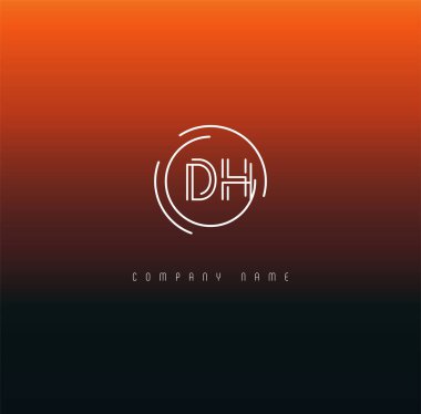 Harf logo Dh şablon iş afiş için