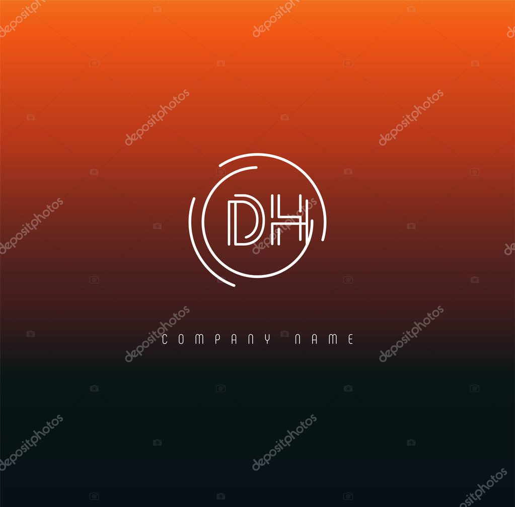 Letters logo Dh template for business banner