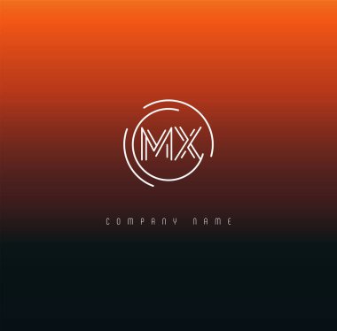 Harf logo Mx şablon iş afiş için