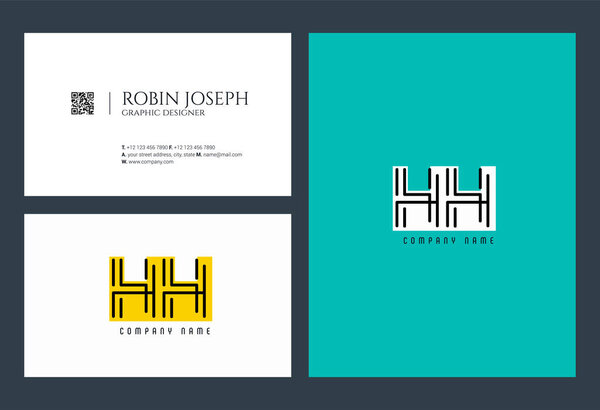 Letters logo Hh template for business banner