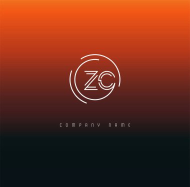 Harf logo Zc şablon iş afiş için