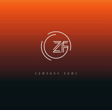 Harf logo Zf şablon iş afiş için