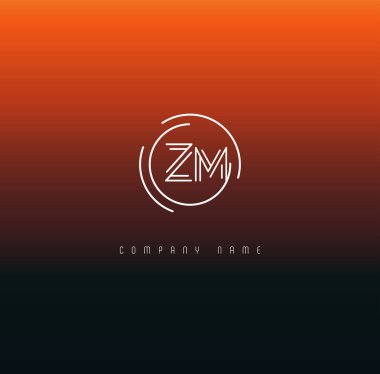 Harf logo Zm şablon iş afiş için