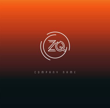 Harf logo Zq şablon iş afiş için