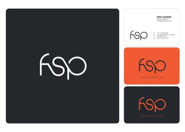 Harf logo Fsp şablon iş afiş için