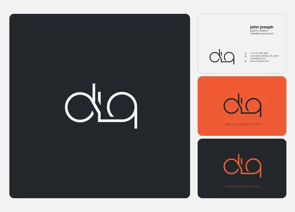 Logotipo Dlq Conjunto Para Modelo Cartão Visita Vetor — Vetor de Stock