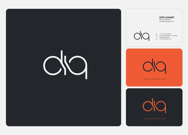 Logotipo Diq Conjunto Para Modelo Cartão Visita Vector — Vetor de Stock