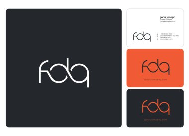 Harf logo Fdq şablon iş afiş için