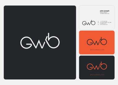 Harf logo Gwb şablon iş afiş için
