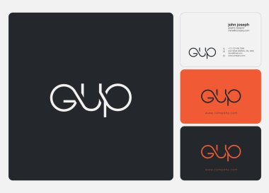 Harf logo Gup şablon iş afiş için