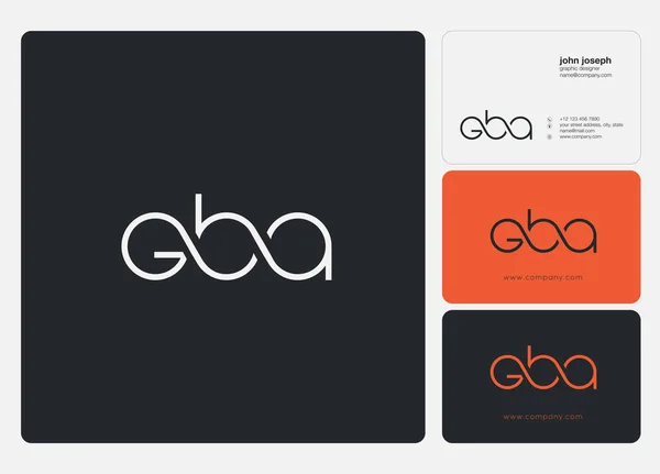 Cartas Logotipo Modelo Gba Para Banner Negócios — Vetor de Stock