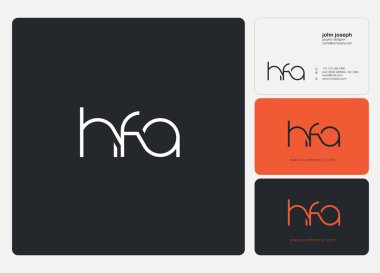 Harf logo Hfa şablon iş afiş için