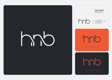 Harf logo Hnb şablon iş afiş için