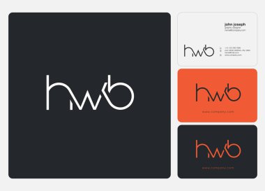 Harf logo Hwb şablon iş afiş için