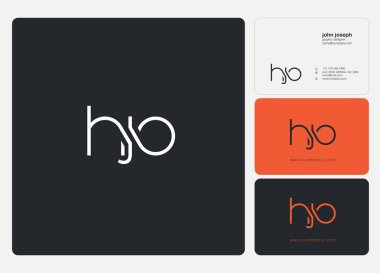 Harf logo Hjo şablon iş afiş için